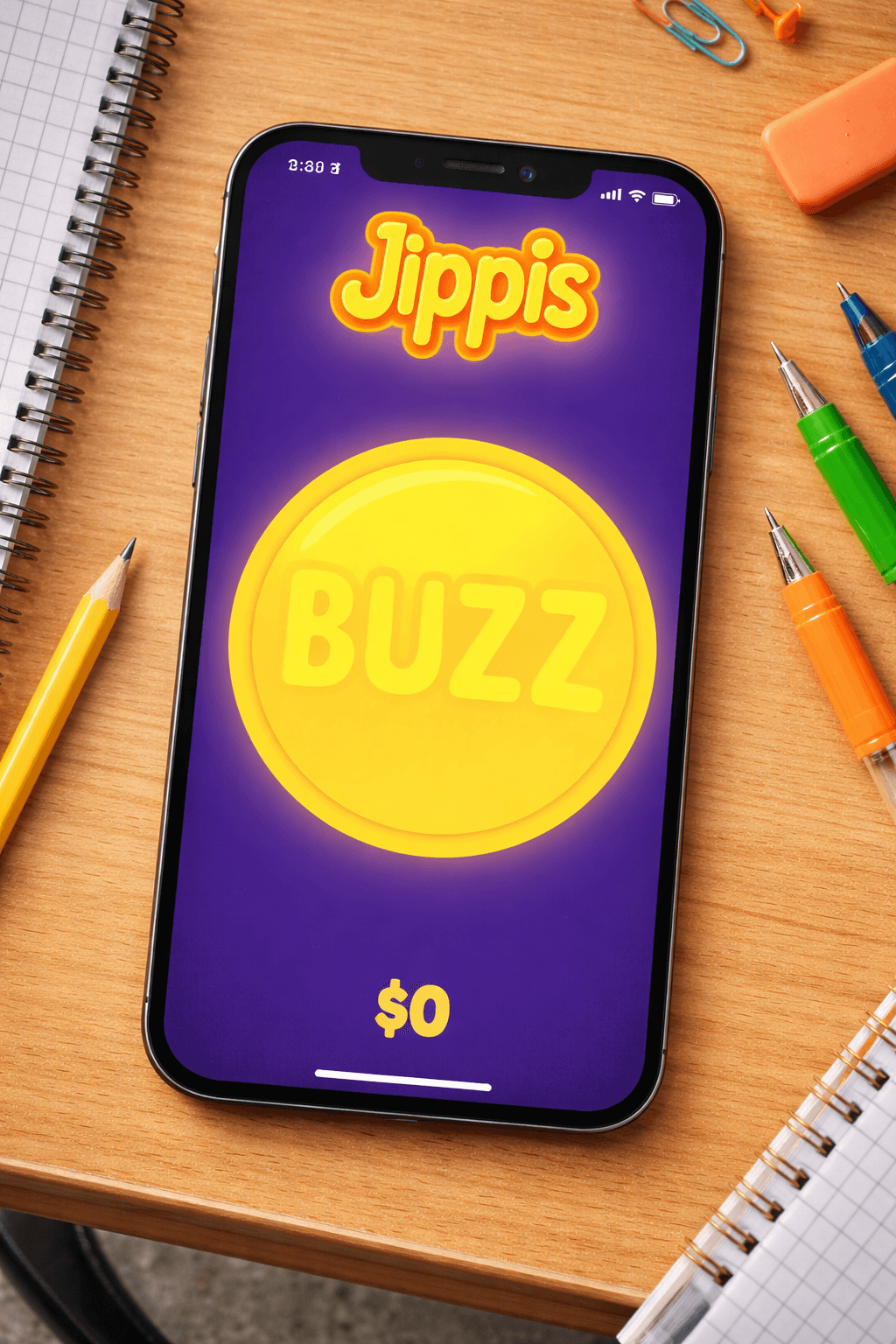 Student buzzer on phone A student buzzing in on their phone to answer a Jeopardy clue